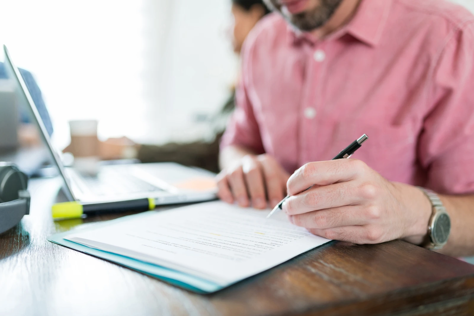 Nonprofit staff member completing a grant application