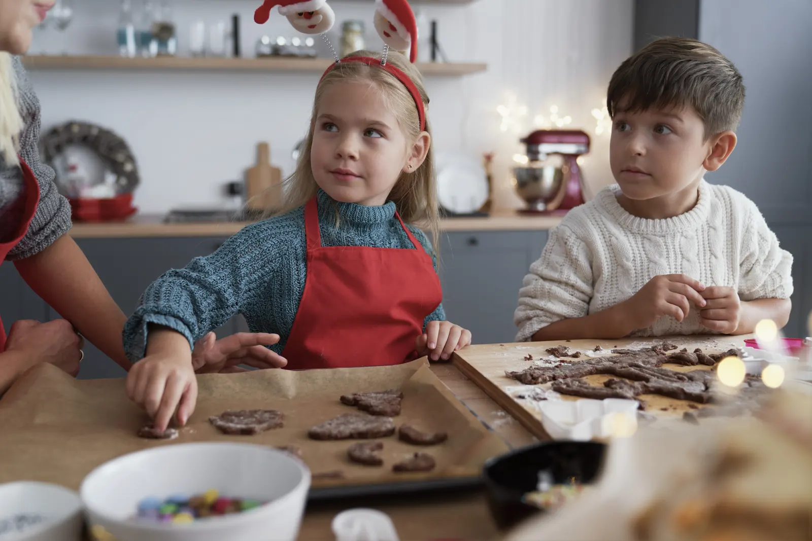 Children baking cookies for a school bake sale fundraiser